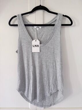 LNA Light Gray Scoop Neck Tank NWT